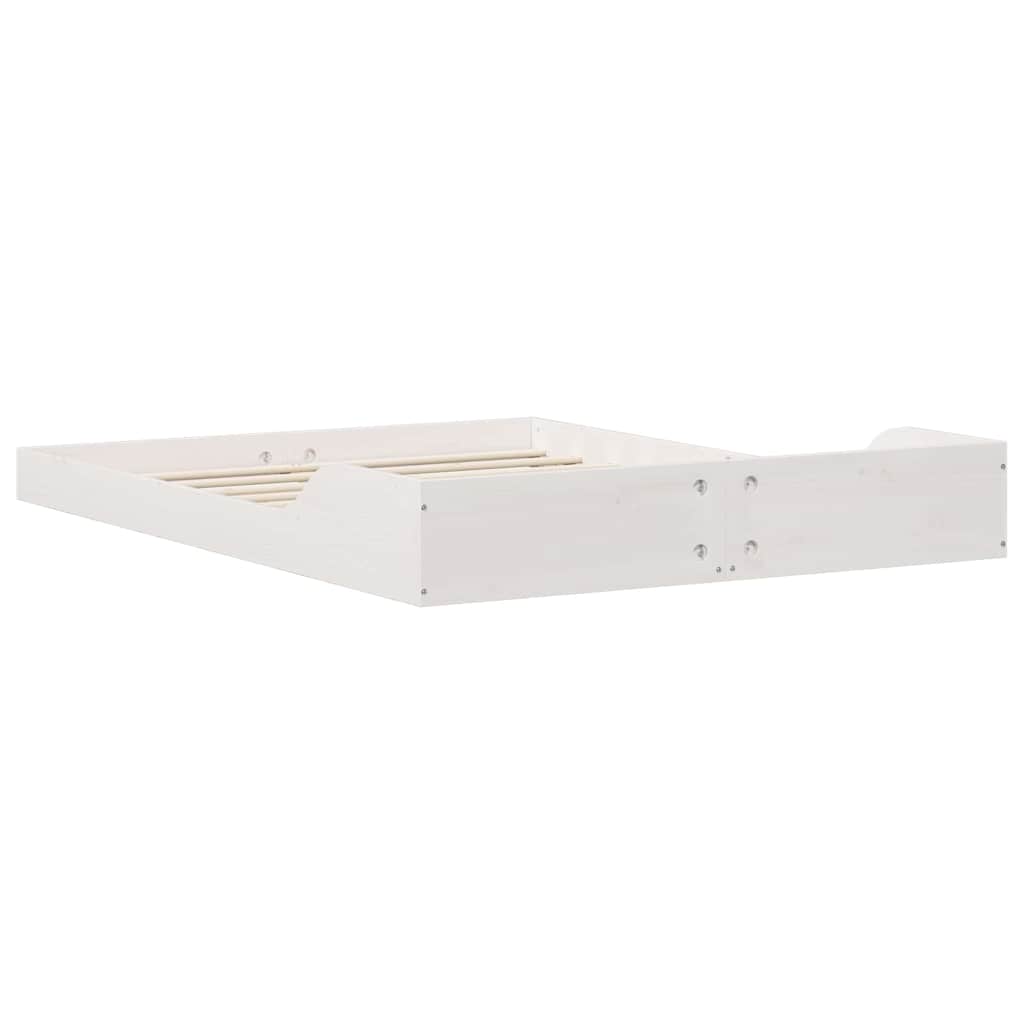 Bettgestell Weiß 135 x 190 cm Massivholz Kiefer